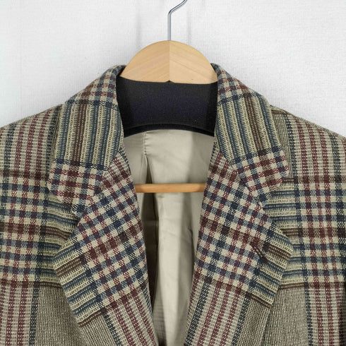 エンポリオアルマーニ EMPORIO ARMANI 80-90s OLD 2B シングル チェック テーラードジャケット メンズ 48