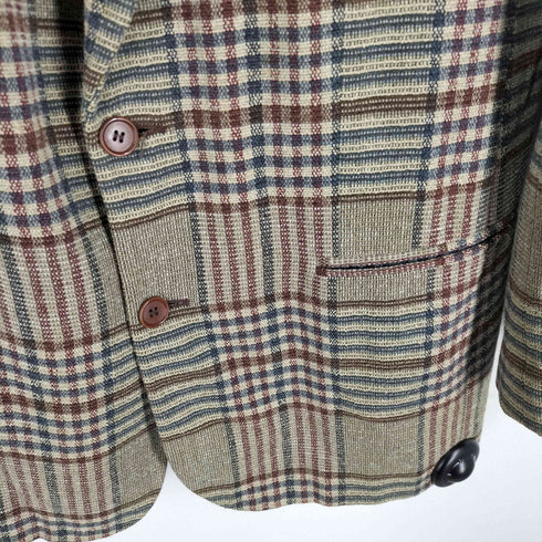 エンポリオアルマーニ EMPORIO ARMANI 80-90s OLD 2B シングル チェック テーラードジャケット メンズ 48