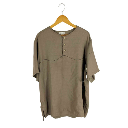 BIG & TALL ヘンリーネック トカゲデザイン S/S カットソー メンズ