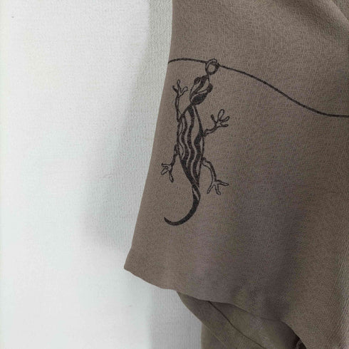 BIG & TALL ヘンリーネック トカゲデザイン S/S カットソー メンズ