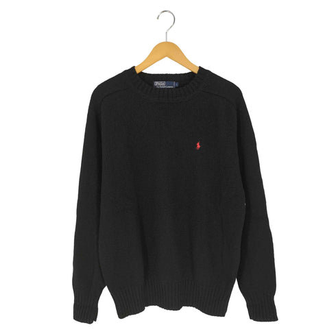 ポロバイラルフローレン Polo by RALPH LAUREN ポニー刺繍 クルーネックウールニット メンズ import:L