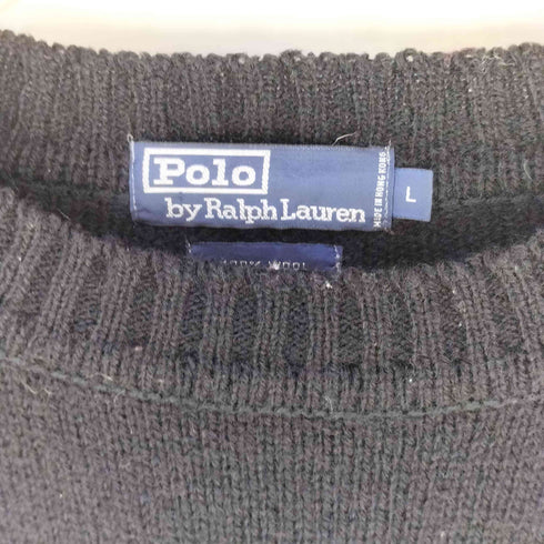 ポロバイラルフローレン Polo by RALPH LAUREN ポニー刺繍 クルーネックウールニット メンズ import:L