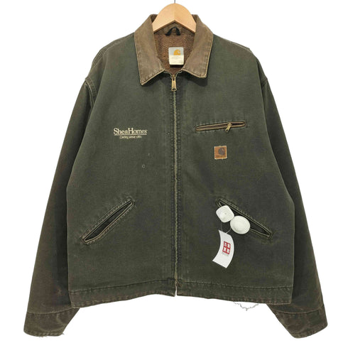 カーハート Carhartt 1997年 USA製 J97 MOSモスグリーン 企業ロゴ 裏地ブランケット デトロイトジャケット DETROIT JACKET メンズ import:XL