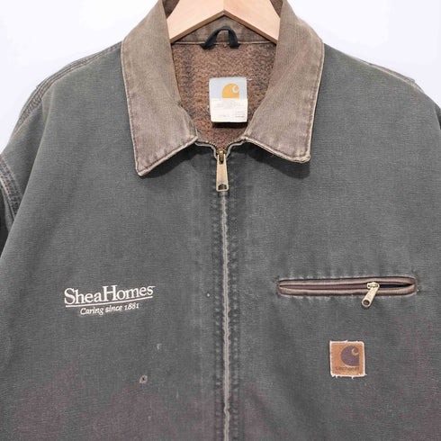 カーハート Carhartt 1997年 USA製 J97 MOSモスグリーン 企業ロゴ 裏地ブランケット デトロイトジャケット DETROIT JACKET メンズ import:XL