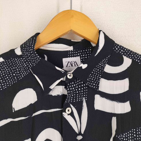 ザラ ZARA レーヨン 総柄 長袖シャツ メンズ M