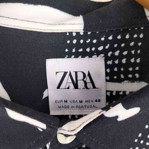ザラ ZARA レーヨン 総柄 長袖シャツ メンズ M