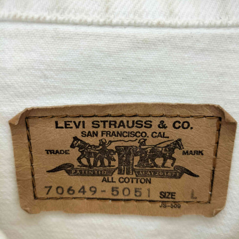 リーバイス Levis 80S 日本製 70649-5051 ホワイトデニム トラッカージャケット オレンジタブ 89年製 メンズ import:L