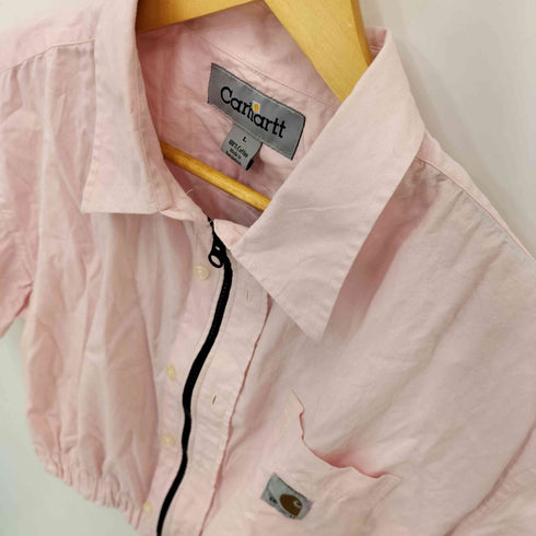 カーハート Carhartt S/S ジップアップ クロップドシャツ レディース import:L