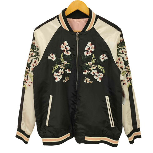花柄 リバーシブル スカジャン レディース import:M