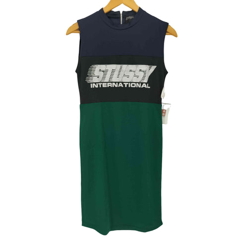 ステューシー Stussy フロントプリント メッシュ ノースリーブワンピース レディース import:S