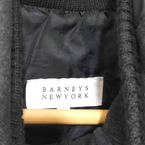 バーニーズニューヨーク BARNEYS NEWYORK ウール混 ダブルジップロングジャケット レディース L