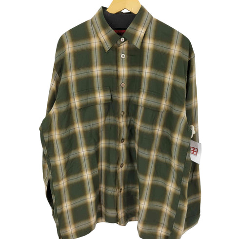 ゴーゴーニーゴーギャラリー 5525Gallery NEL CHECK SHIRT オーバーサイズフランネルチェックシャツ オンブレ シャドーチェック メンズ import:L