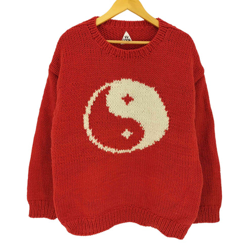 スリフティールック THRIFTY LOOK 太極図 陰陽 ローゲージニット メンズ import:M