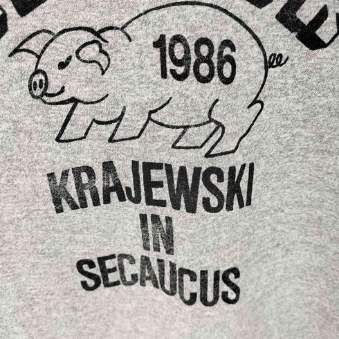 80S クルーネック プリントTシャツ シングルステッチ メンズ