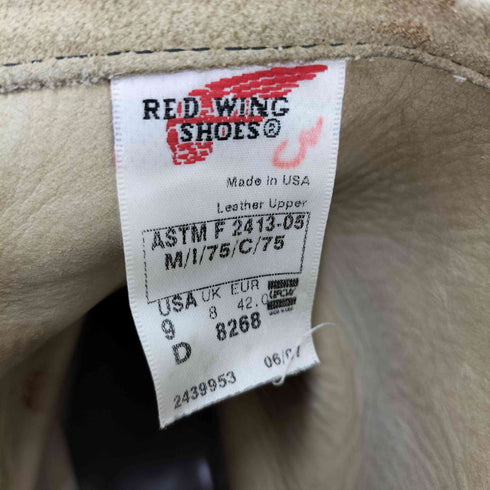 レッドウィング RED WING 縦長タグ ENGINEER BOOT メンズ US9 UK8 EUR42 D