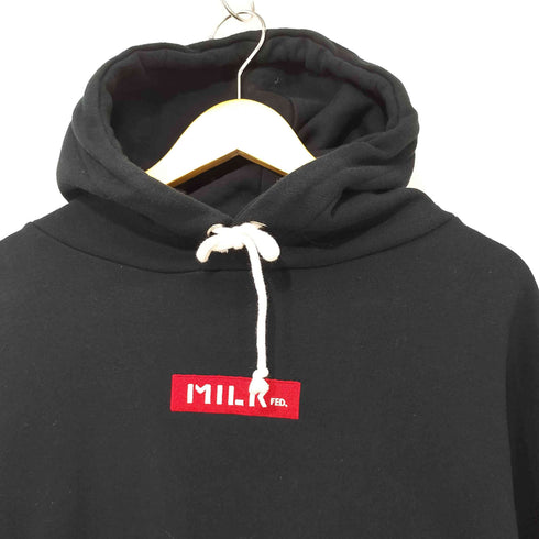 ミルクフェド MILKFED. BAR BIG SWEAT HOODIE ロゴパーカー レディース ONE SIZE