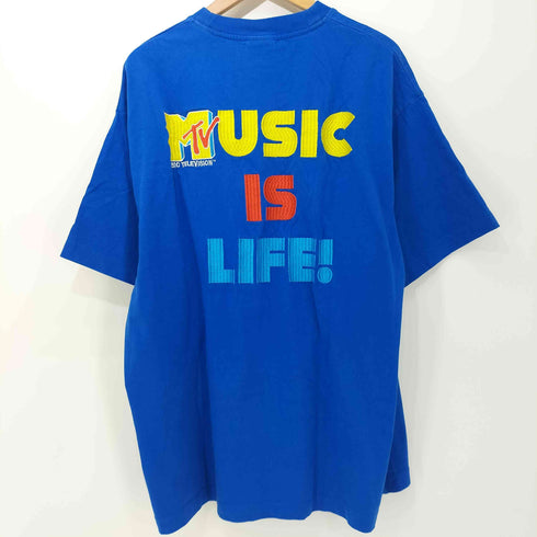 フリークスストア FREAKS STORE 2022SS MUSIC IS LIFE 両面ロゴ刺繍 MTV クルーネックTシャツ メンズ JPN:L