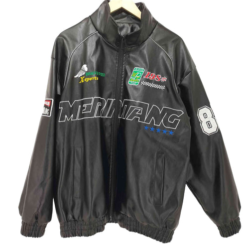 MEPINTANG ×5IRE フェイクレザーレーシングジャケット メンズ