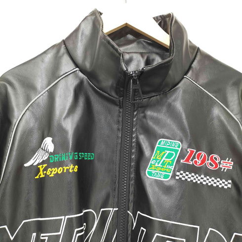 MEPINTANG ×5IRE フェイクレザーレーシングジャケット メンズ