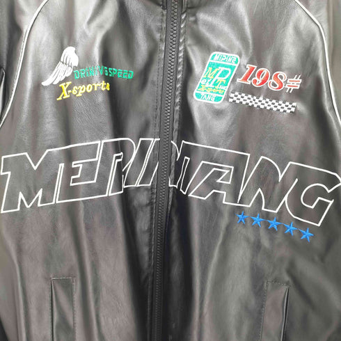 MEPINTANG ×5IRE フェイクレザーレーシングジャケット メンズ