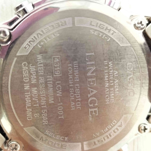 カシオ CASIO LCW-100T LINEAGE リニエージ ソーラー 電波時計 グレー文字盤 メンズ