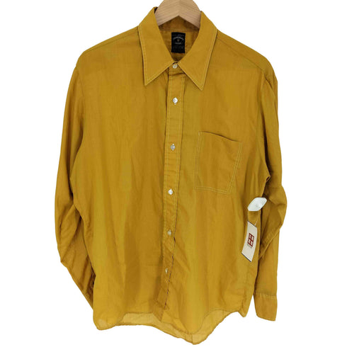 ぺニーズタウンクラフト PENNEYS TOWNCRAFT 60S-70S PENN-PREST 襟芯 ステッチデザイン ラウンドカット レギュラーカラーシャツ メンズ import:L