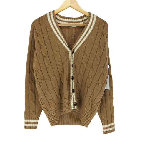 スローン SLOANE 23AW 5Gケーブル ライン Vネックカーディガン レディース JPN:1