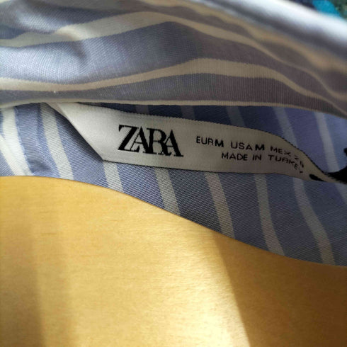 ザラ ZARA バックリボンストライプオーバーサイズシャツ レディース import:M