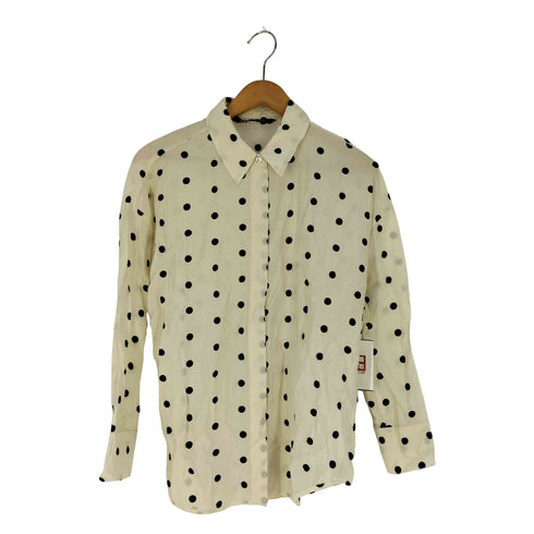 ザラ ZARA ドット柄 比翼シャツ レディース import:S