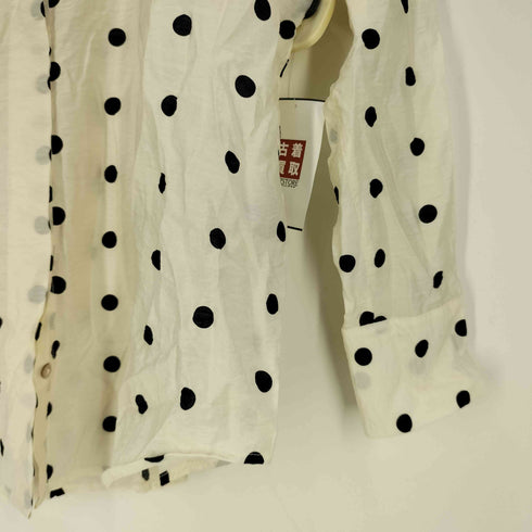 ザラ ZARA ドット柄 比翼シャツ レディース import:S