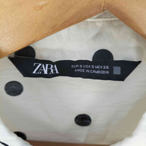 ザラ ZARA ドット柄 比翼シャツ レディース import:S