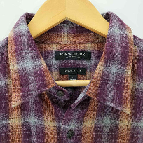 バナナリパブリック BANANA REPUBLIC GRANT FIT オンブレチェックシャツ メンズ JPN:L