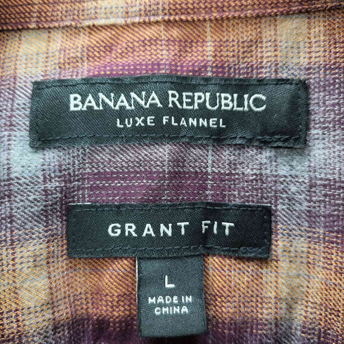 バナナリパブリック BANANA REPUBLIC GRANT FIT オンブレチェックシャツ メンズ JPN:L