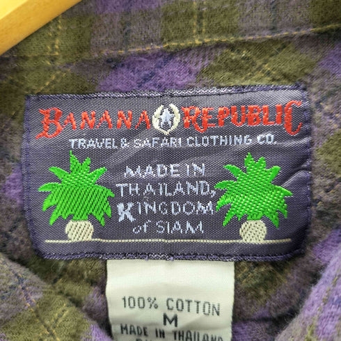 バナナリパブリック BANANA REPUBLIC チェック柄 コットンネルシャツ メンズ JPN:M