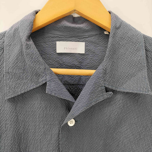 フランネル Phlannel Cotton Silk Ramie Check Open Collar Overshirt メンズ JPN:2