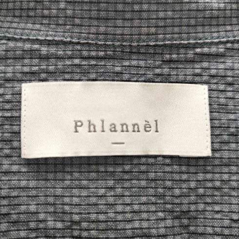 フランネル Phlannel Cotton Silk Ramie Check Open Collar Overshirt メンズ JPN:2