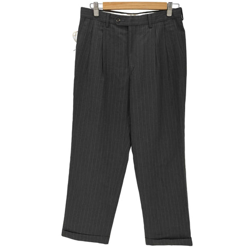 チャップスラルフローレン CHAPS RALPH LAUREN 2タックウールストライプスラックス メンズ 32×30