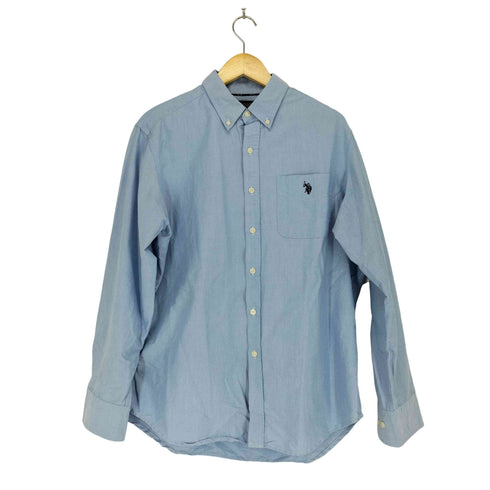ユーエスポロアッスン U.S.POLO ASSN 刺繍ロゴボタンダウンL/S シャツ メンズ JPN:L