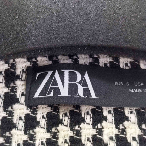 ザラ ZARA Tweed Plaid Button Front Oversized Shacket レディース import:M