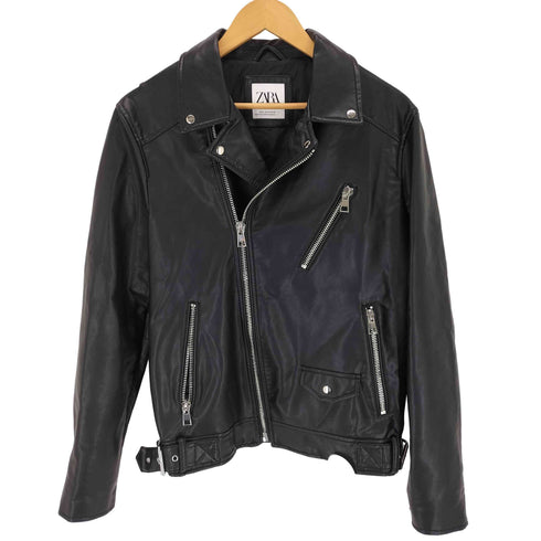 ザラ ZARA ダブルライダースジャケット メンズ import:M