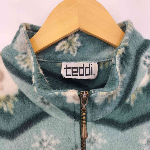 テディ teddi 90S メキシコ製 総柄 ジップアップフリースジャケット メンズ 1X