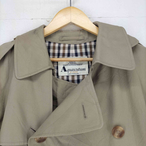 アクアスキュータム AQUASCUTUM NADE IN ENGLAND 裏地チェックトレンチコート メンズ