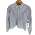 ザラ ZARA フリル付き ストライプ柄 ポプリンシャツ レディース import:M