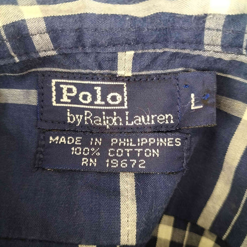 ポロバイラルフローレン Polo by RALPH LAUREN ポニー刺繍チェックボタンダウンシャツ メンズ JPN:L