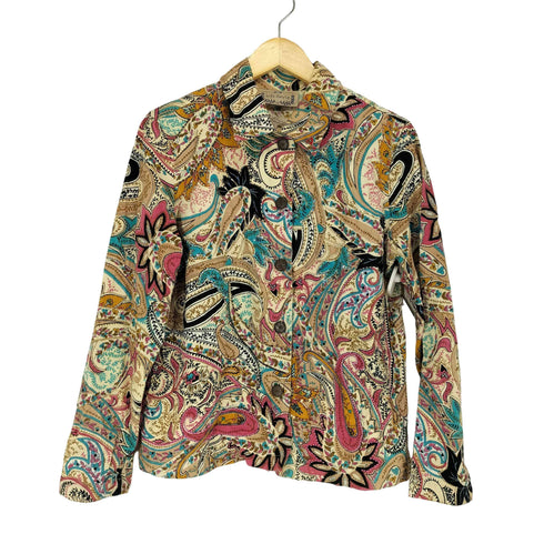 LIFE STYLE ペイズリーコットンビジューシャツ レディース JPN:M