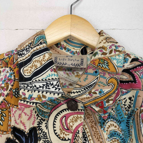 LIFE STYLE ペイズリーコットンビジューシャツ レディース JPN:M