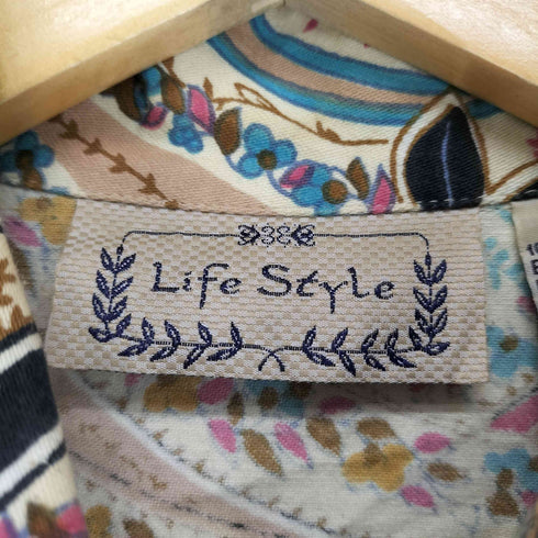 LIFE STYLE ペイズリーコットンビジューシャツ レディース JPN:M