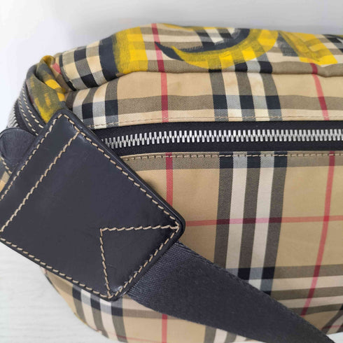 バーバリー BURBERRY 18AW VINTAGE CHECK GRAFFITI PRINT SONNY BUM BAG ペイント バーバリーチェック 2WAY ボディバッグ バムバッグ メンズ