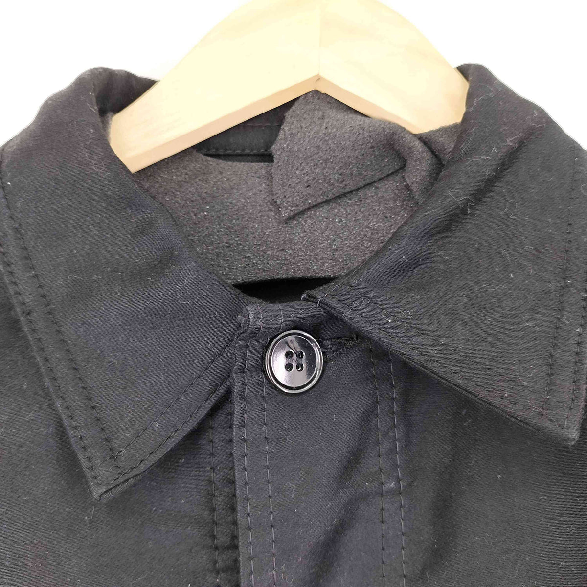50s ブラックモールスキン ルモンサンミッシェル ボロ 40-50s Le Mont St Michel Black Moleskin Jacket（