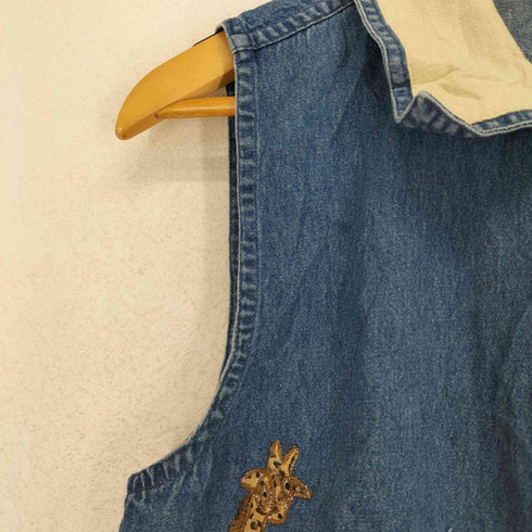 CAROLINA COLOURS アニマル刺繍デニムジップベスト レディース JPN:S
